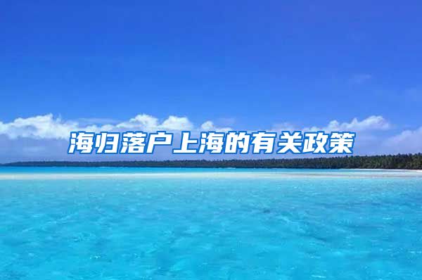 海归落户上海的有关政策