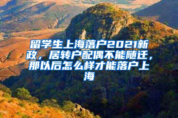 留学生上海落户2021新政，居转户配偶不能随迁，那以后怎么样才能落户上海