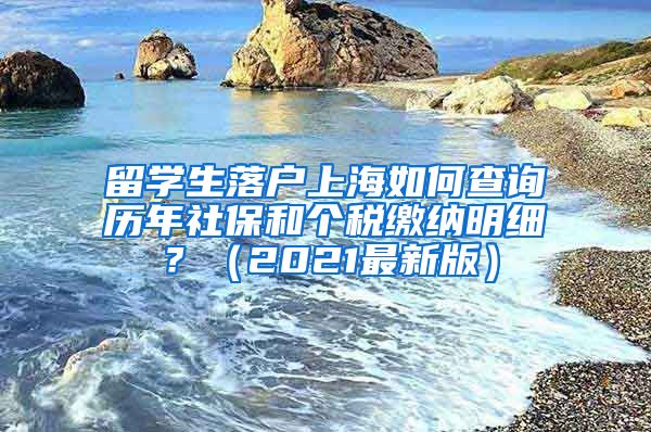 留学生落户上海如何查询历年社保和个税缴纳明细？（2021最新版）