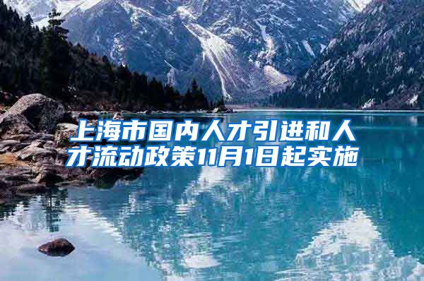 上海市国内人才引进和人才流动政策11月1日起实施