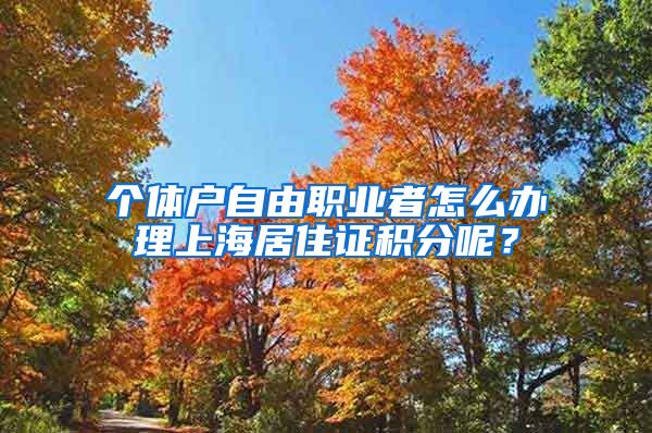 个体户自由职业者怎么办理上海居住证积分呢？