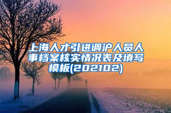 上海人才引进调沪人员人事档案核实情况表及填写模板(202102)