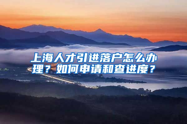 上海人才引进落户怎么办理？如何申请和查进度？