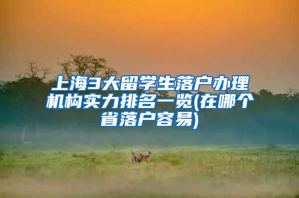 上海3大留学生落户办理机构实力排名一览(在哪个省落户容易)