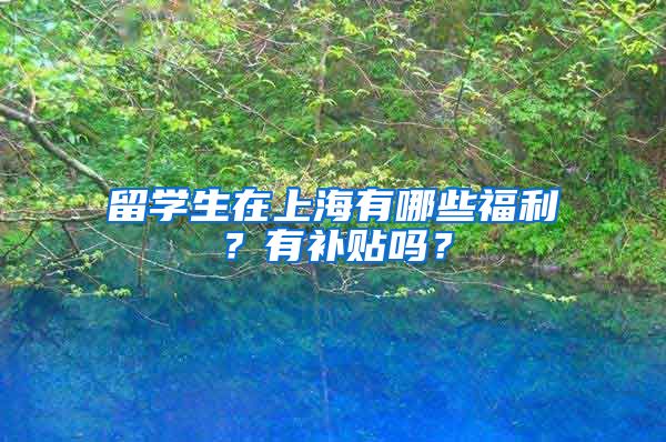 留学生在上海有哪些福利？有补贴吗？