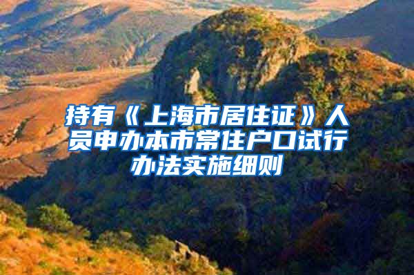 持有《上海市居住证》人员申办本市常住户口试行办法实施细则