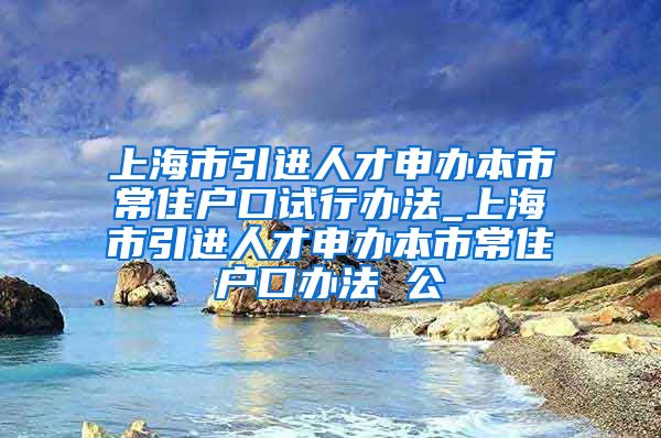 上海市引进人才申办本市常住户口试行办法_上海市引进人才申办本市常住户口办法 公