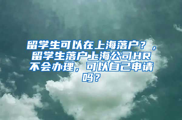 留学生可以在上海落户？，留学生落户上海公司HR不会办理，可以自己申请吗？