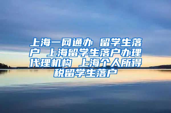 上海一网通办 留学生落户 上海留学生落户办理代理机构 上海个人所得税留学生落户