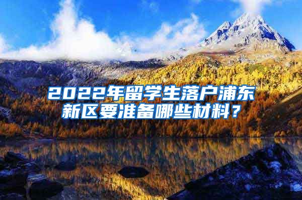 2022年留学生落户浦东新区要准备哪些材料？