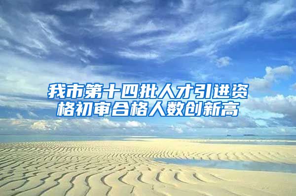 我市第十四批人才引进资格初审合格人数创新高