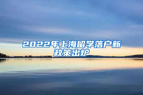 2022年上海留学落户新政策出炉