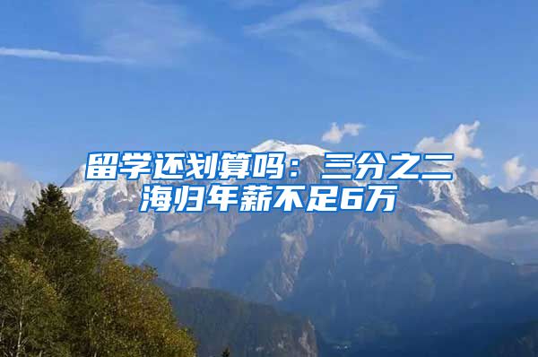 留学还划算吗：三分之二海归年薪不足6万