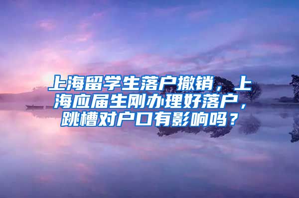 上海留学生落户撤销，上海应届生刚办理好落户，跳槽对户口有影响吗？