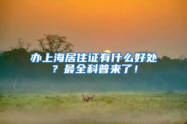 办上海居住证有什么好处？最全科普来了！