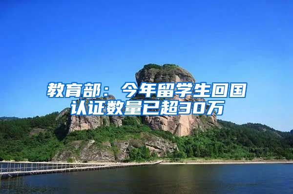 教育部：今年留学生回国认证数量已超30万