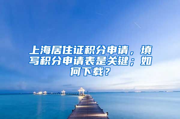 上海居住证积分申请，填写积分申请表是关键；如何下载？