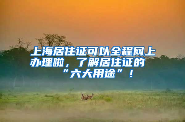 上海居住证可以全程网上办理啦，了解居住证的“六大用途”！