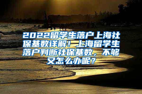 2022留学生落户上海社保基数详解！上海留学生落户判断社保基数，不够又怎么办呢？