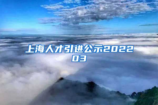 上海人才引进公示202203