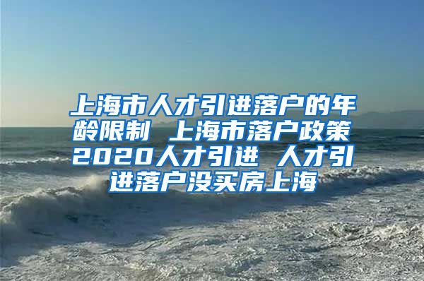 上海市人才引进落户的年龄限制 上海市落户政策2020人才引进 人才引进落户没买房上海