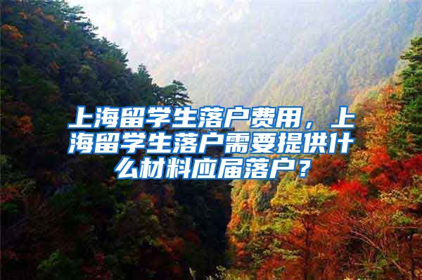 上海留学生落户费用，上海留学生落户需要提供什么材料应届落户？