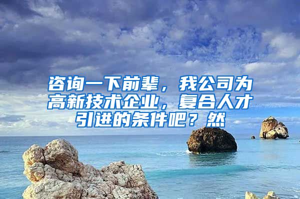 咨询一下前辈，我公司为高新技术企业，复合人才引进的条件吧？然