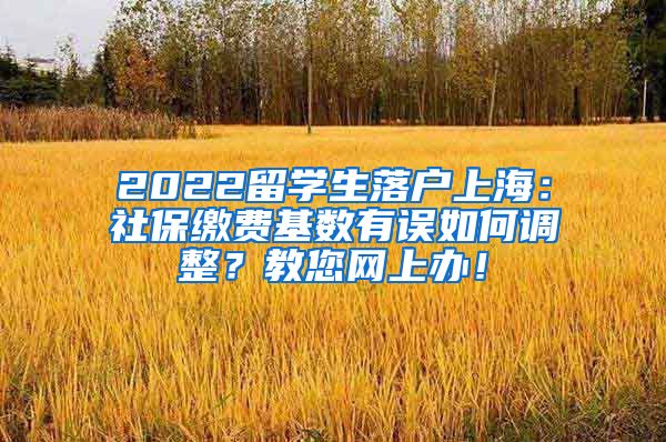 2022留学生落户上海：社保缴费基数有误如何调整？教您网上办！