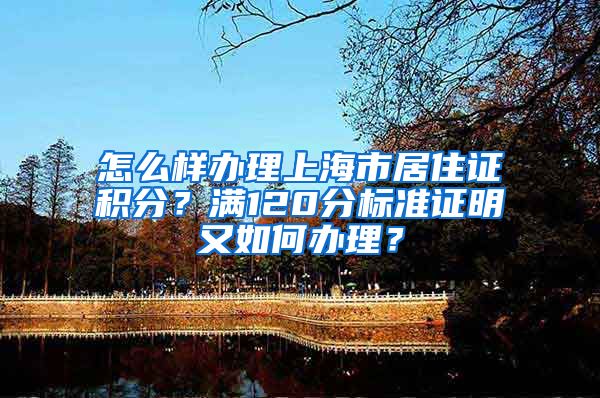 怎么样办理上海市居住证积分？满120分标准证明又如何办理？