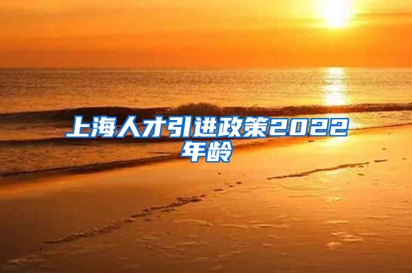 上海人才引进政策2022年龄