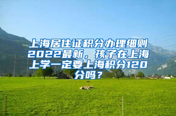 上海居住证积分办理细则2022最新，孩子在上海上学一定要上海积分120分吗？