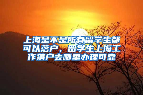 上海是不是所有留学生都可以落户，留学生上海工作落户去哪里办理可靠