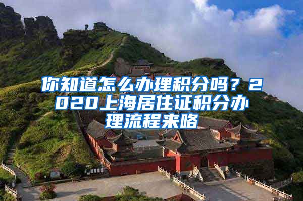 你知道怎么办理积分吗？2020上海居住证积分办理流程来咯