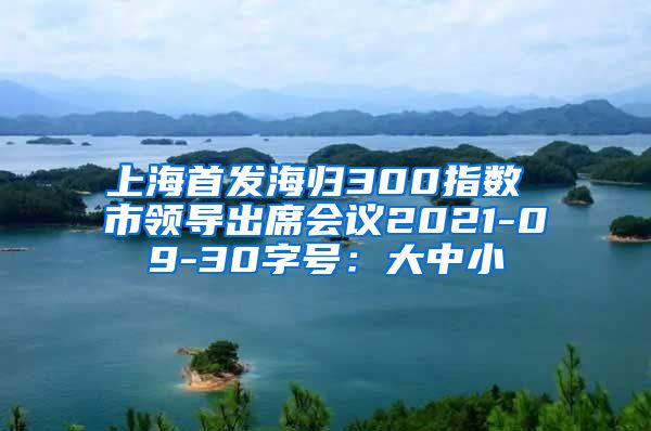 上海首发海归300指数 市领导出席会议2021-09-30字号：大中小