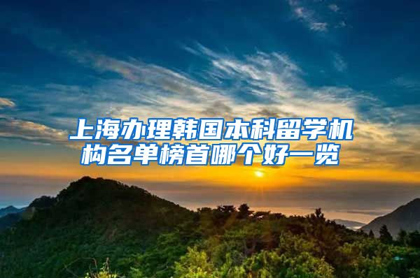 上海办理韩国本科留学机构名单榜首哪个好一览