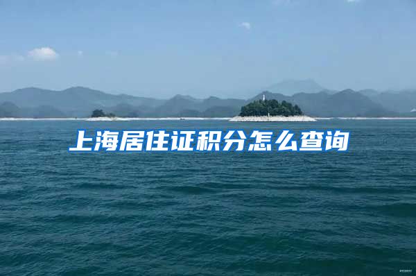 上海居住证积分怎么查询