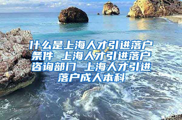 什么是上海人才引进落户条件 上海人才引进落户咨询部门 上海人才引进落户成人本科