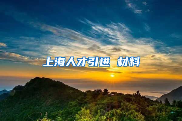 上海人才引进 材料