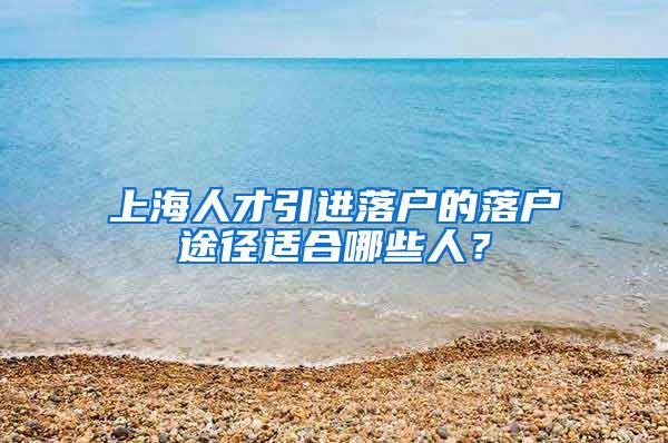 上海人才引进落户的落户途径适合哪些人？