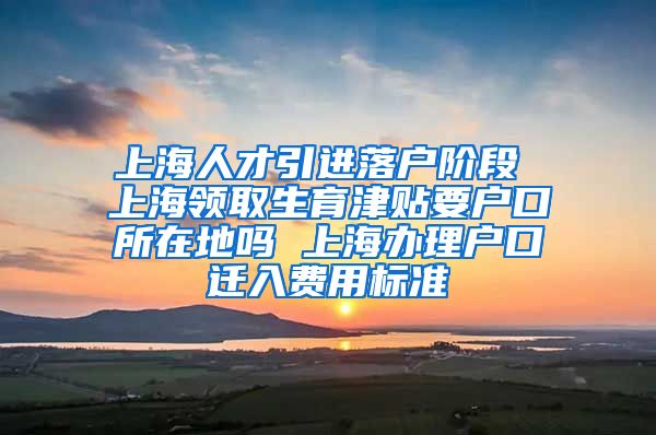 上海人才引进落户阶段 上海领取生育津贴要户口所在地吗 上海办理户口迁入费用标准