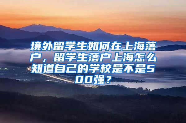 境外留学生如何在上海落户，留学生落户上海怎么知道自己的学校是不是500强？