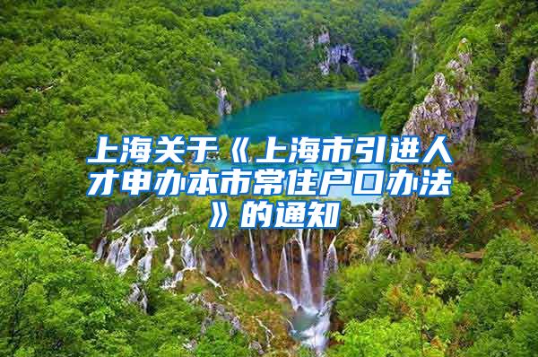 上海关于《上海市引进人才申办本市常住户口办法》的通知