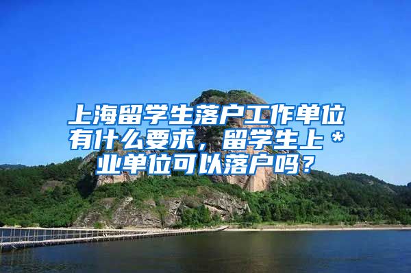 上海留学生落户工作单位有什么要求，留学生上＊业单位可以落户吗？