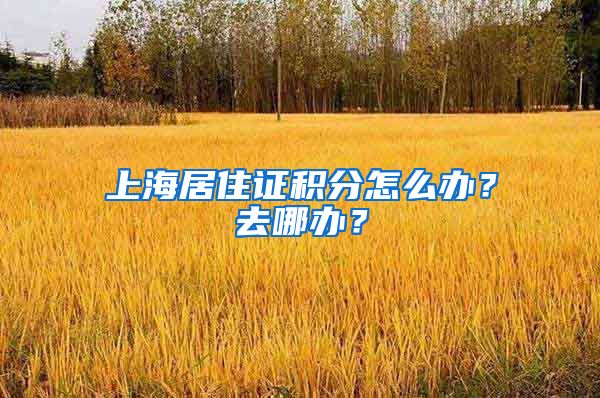 上海居住证积分怎么办？去哪办？