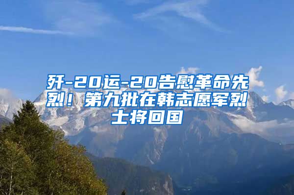 歼-20运-20告慰革命先烈！第九批在韩志愿军烈士将回国