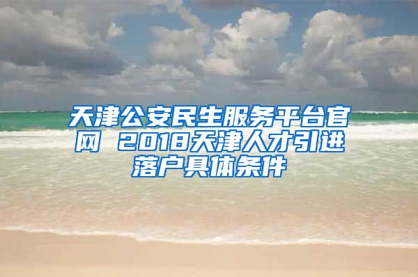 天津公安民生服务平台官网 2018天津人才引进落户具体条件