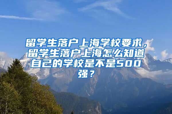 留学生落户上海学校要求，留学生落户上海怎么知道自己的学校是不是500强？