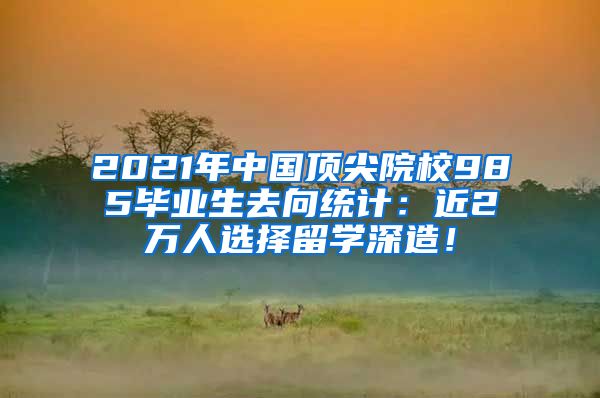 2021年中国顶尖院校985毕业生去向统计：近2万人选择留学深造！