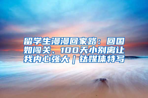 留学生漫漫回家路：回国如闯关、100天小别离让我内心强大｜钛媒体特写