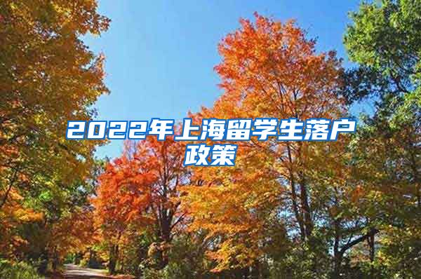 2022年上海留学生落户政策